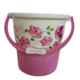 Joyo 3 Pcs 25L Plastic Pink Round Bucket, 1500ml Matching Mug & Small Bathroom Stool Set