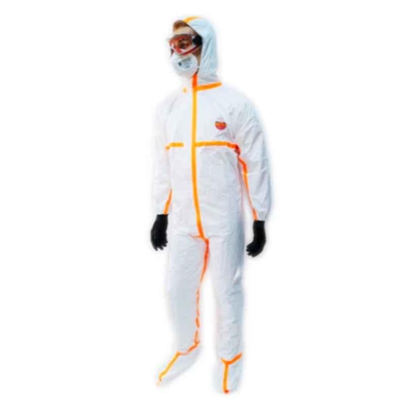 TSGC Proguard Type 4/5/6 White Microporous Disposable Coverall, F507053102, Size: L