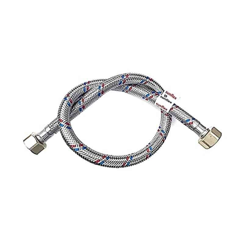 Sunflex 1/2x1/2 inch 600mm Stainless Steel FF Flexible Hose Pipe