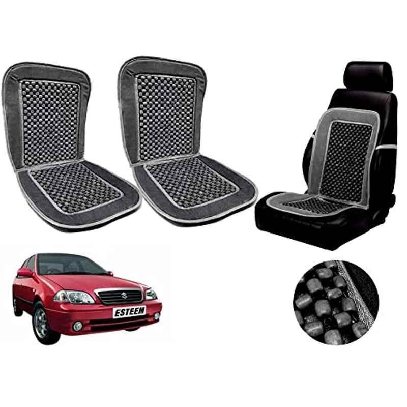 Auto Pearl PU, Velvet &a; Wooden Beads Grey Rectangular Seat Cushion for Maruti Suzuki Esteem (Pack of 2 )-picture-42