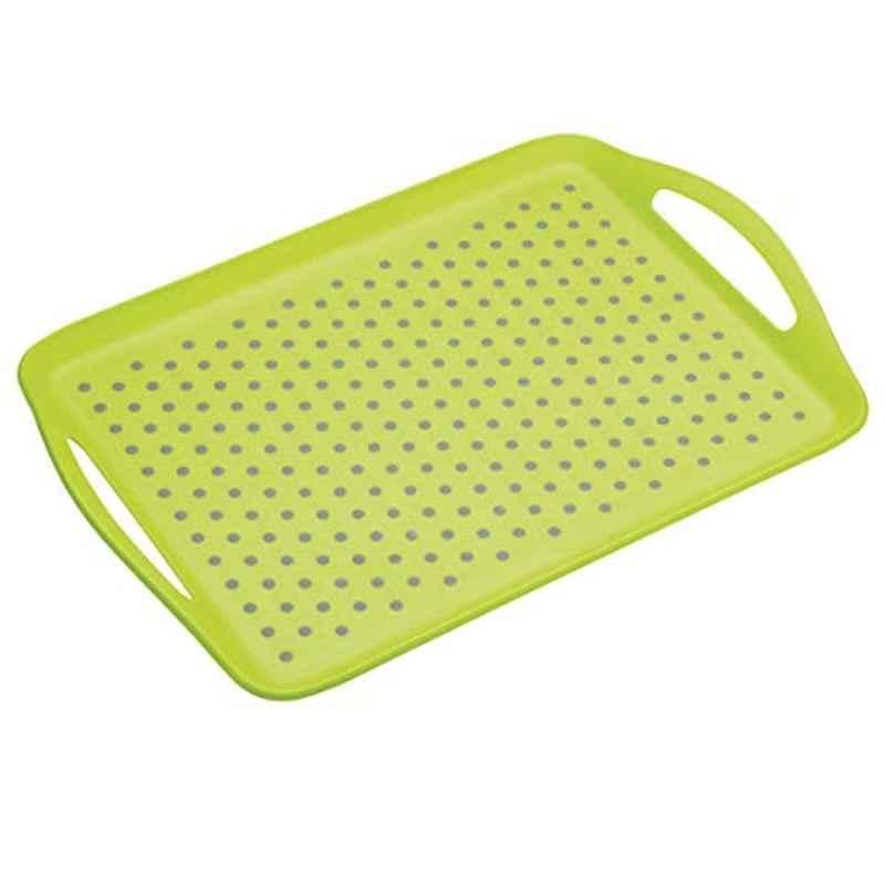 Kitchencraft Colourworks 41x28.5cm Plastic Green Anti-Slip Serving Tray, CWANTISLIPGRN