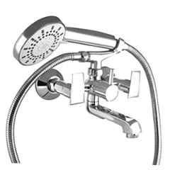 10X WM-7372 Brass 2 in 1 Wall Mixer for Bathroom with Crutch & Hand Shower & 1m Tube