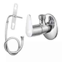 Fastgear 2 Pcs Fusion Stainless Steel Silver Chrome Finish Bathroom Faucet Set, FG2297