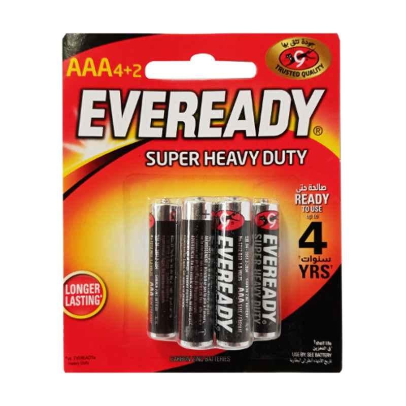 Eveready AAA Zinc Super Heavy Duty Battery, 1212 BP6 (Pack of 6)