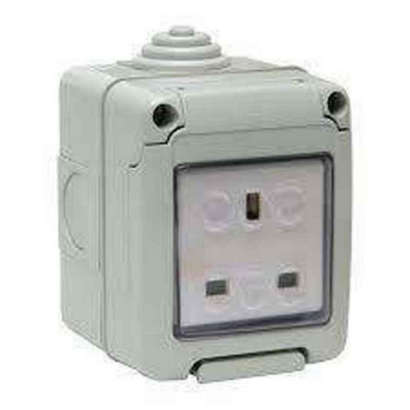 Micron 1 Gang PVC Grey IP55 Weatherproof Socket, MMEIP55-014