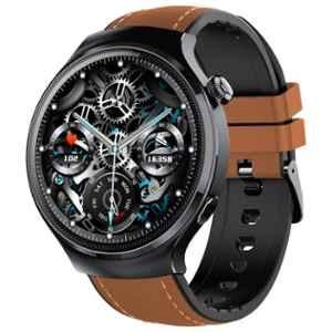 Cellecor GLOW M8 Pro 1.43 inch 466x466p HD AMOLED Round Black & Brown Smart Watch with 5 Days Battery Backup