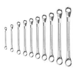 Eastman 10 Pcs Chrome Vanadium Steel Chrome Plated Silver Ring Spanner, KIT-E2007-10 SPL