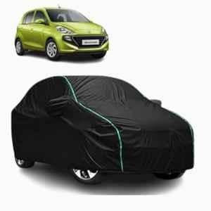 Aarex Auto Polyester Black 100% Waterproof Car Body Cover with Mirror Pocket for Hyundai Santro (2015-2026) Model