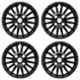 Prigan 4 Pcs 13 inch Glossy Black Press Fitting Wheel Cover Set for Datsun Redi Go