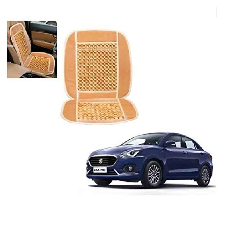 Kozdiko Wooden Bead Seat with Beige Velvet Border for Maruti Suzuki Swift Dzire 2017
