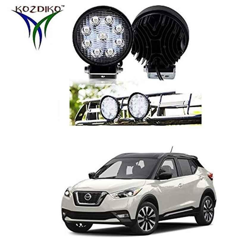 Kozdiko 2 Pcs 27W 4 inch 9 LED Waterproof Round White Fog Light Set with Mounting Brackets for Jaguar XJ-Type, kozd_19899