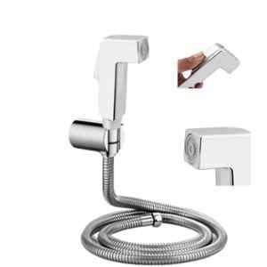 Elegant Casa ABS Chrome Silver Handheld Bidet Health Faucet Gun with Wall Hook & 1m Hose Pipe