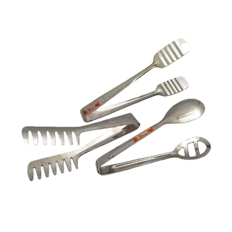 i WARE KkitchenCare 3 Pcs Stainless Steel Tong Set for Noodle, Spaghetti, Cake & Dessert