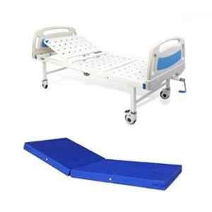 Vaishnavi Healthcare WSH-1213 Mild Steel Pre-Treated Epoxy Powder Coated Semi Fowler Bed with Mattress