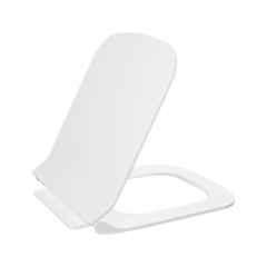 Happy Homes 45x34cm White Plastic U-Shape Commode Seat Cover with Soft Close Mechanism