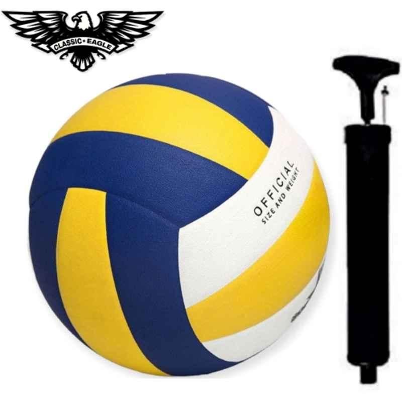 Vishwa Soft Rubber Standard Multicolour Volleyball with Air Pump, Size: 4