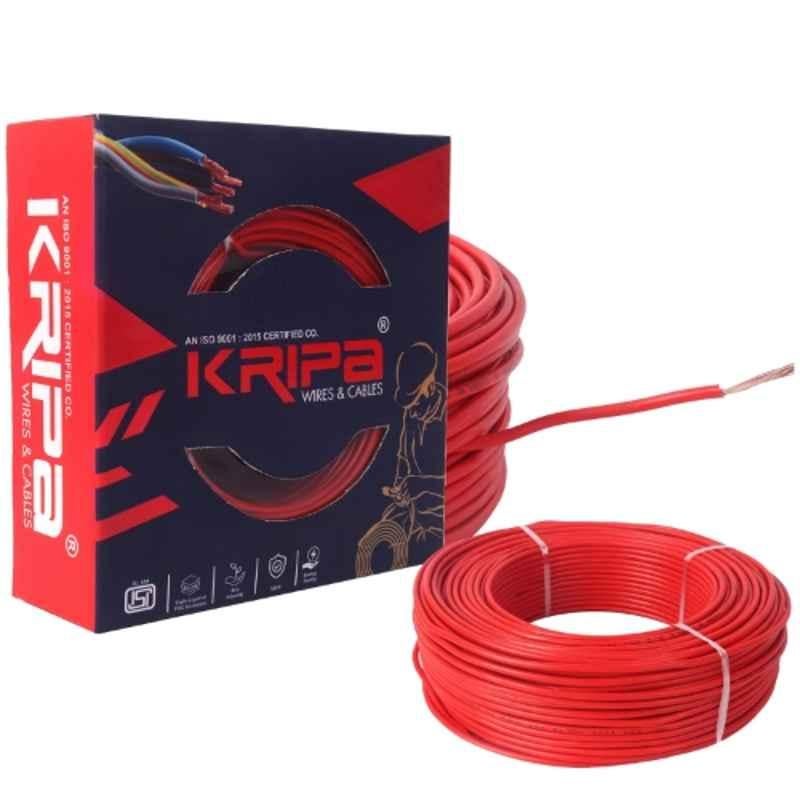 Kripa 0.75 Sqmm Single Core Red FR PVC Insulated House Wire, Elson15145, Length: 91 m-picture-38