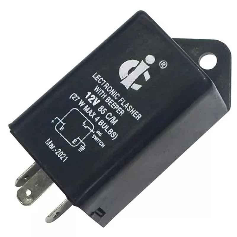 Car International CI-34818 Electronic Flasher with Buzzer 12 V 3 Pin for Universal