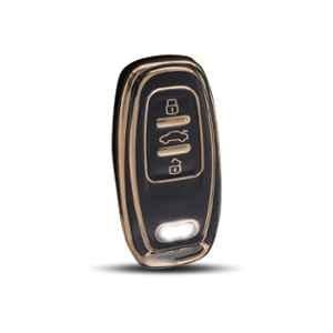 Flymaster Thermoplastic Polyurethane Black TPU Car Key Cover, BLACK-TPURKE-45