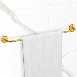 Plantex 304 Grade Stainless Steel 24 inch Single Towel Rod for Bathroom/Towel Stand/Hanger/Bathroom Accessories, Daizy (Golden)