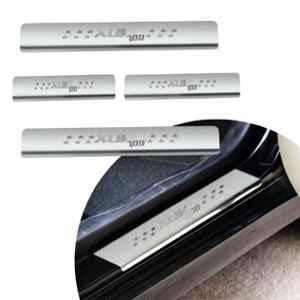 SureStrive 4 Pcs Stainless Steel Silver Footstep Sill Plate Set without LED for Mahindra Xuv-700 All Model