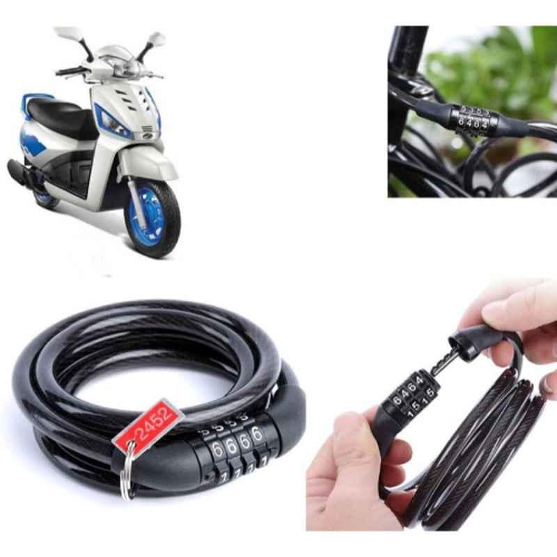 Auto Pearl PVC & Plastic Black Combination Cable Lock for Gusto, 921