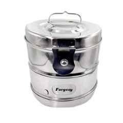 Forgesy Super Deluxe 9x9 inch Stainless Steel Surgical Dressing Drum with Clip-on Lid