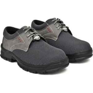 Ozarro Leather & Mesh Steel Toe Grey Safety Shoes, S4464, Size: 8