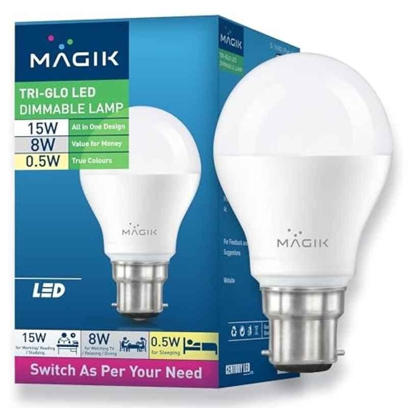 Magik TriGlo 15W 6500K B22 Cool White 3-in-1 LED Dimmable Bulb, LUTG01501567
