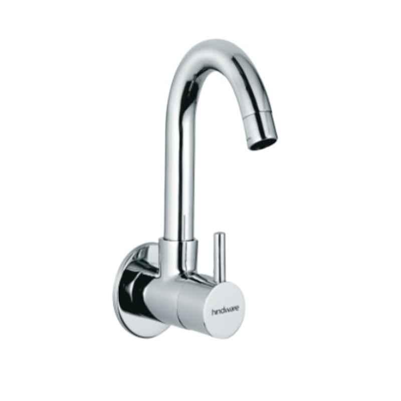 Hindware Flora Brass Chrome Wall Mounted Sink Cock with Extended Swivel Spout, F280026