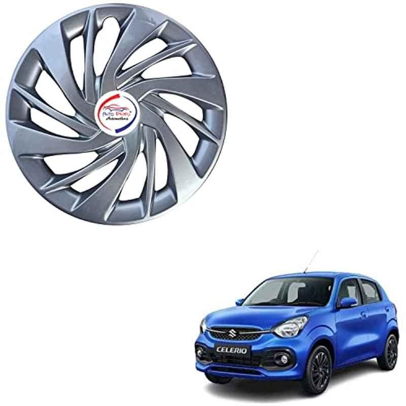 Auto Pearl 4 Pcs 14 inch ABS Silver ER01 Hubcap Wheel Cover Set with Retention Ring for Maruti Suzuki Celerio 2021