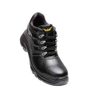 Hillson CLAWZ CL-04 Real Buff Leather PU Sole Steel Toe Black Safety Shoes, Size: 5