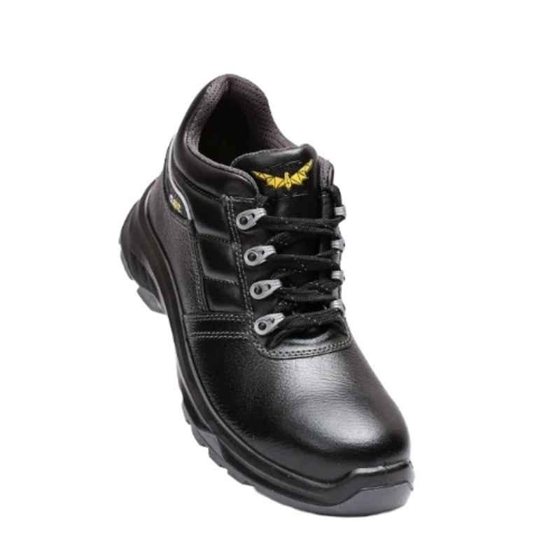 Hillson CLAWZ CL-04 Real Buff Leather PU Sole Steel Toe Black Safety Shoes, Size: 5