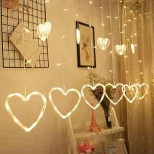 Xank 12 Heart 114 LED Curtain String Lights for Window & Decoration
