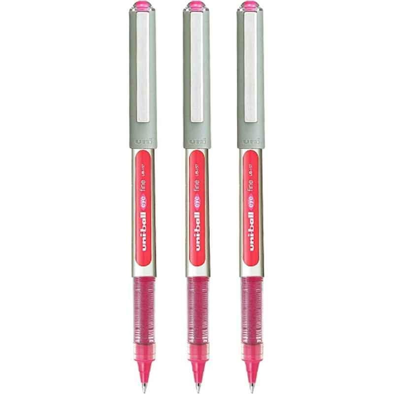 Mitsubishi Uniball Eye 0.7mm Pink Fine Roller Pen, MI-UB157-PK (Pack of 12)
