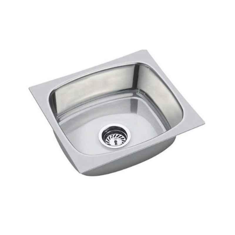 Rigwell Lifetime 18x16x8 inch Hi Gloss Finish Stainless Steel Ingle Bowl Kitchen Sink