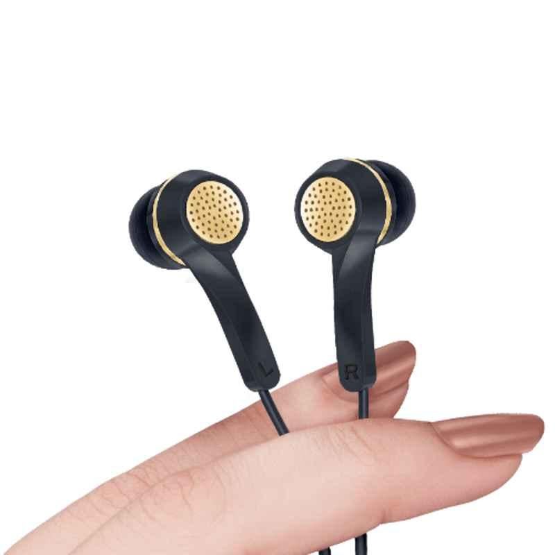 Fingers SoundGlitz Ink Black Gold Wired Earphone