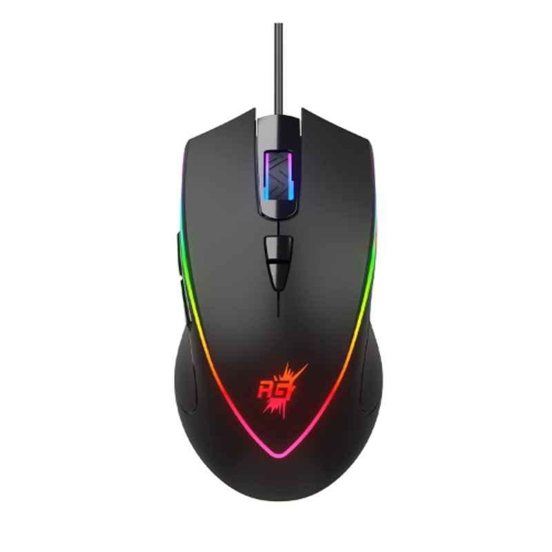 Redgear A-17 Black Braided Cable Gaming Mouse with RGB Lighting