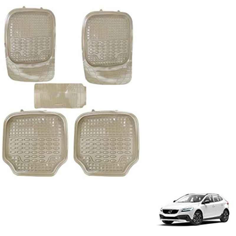 Kozdiko 5 Pcs 4G Beige Rubber & PVC Heavy Car Foot Mat Set for Volvo V40, koz_81007