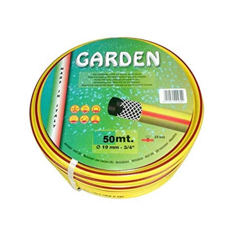 Garden Garden Pvc Italian Reinforce Flexible Hose Pipe (0.75In/50M, Yellow)