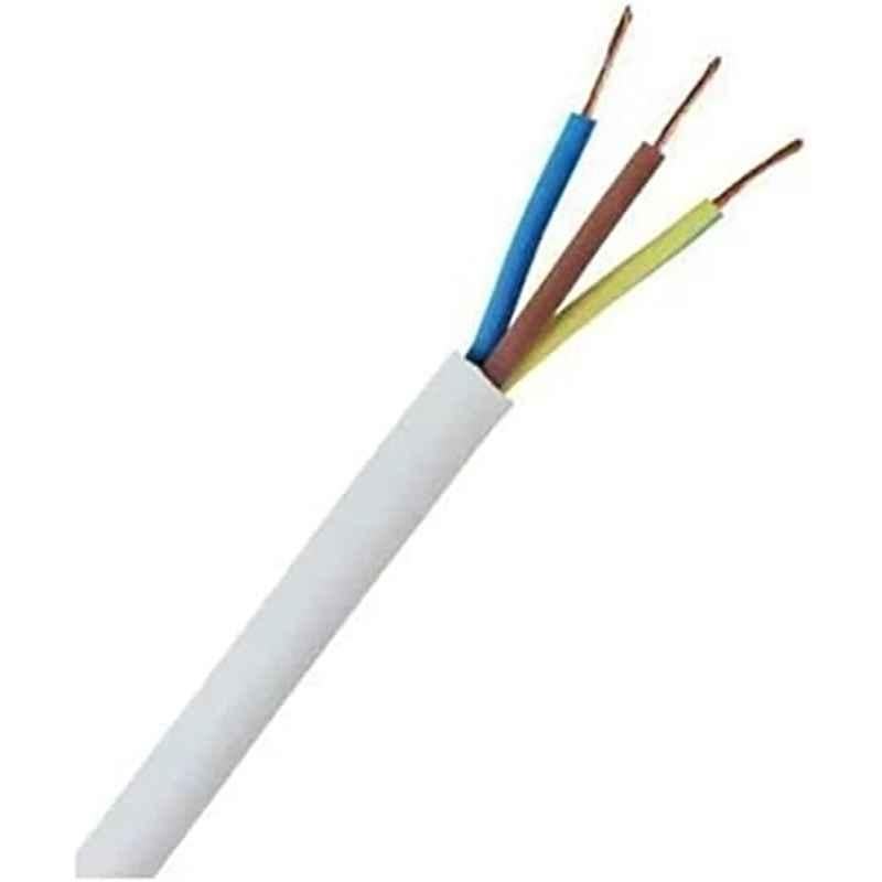 Reliable Electrical 2.5mmx5m 3 Core Copper & PVC White Flexible Cable