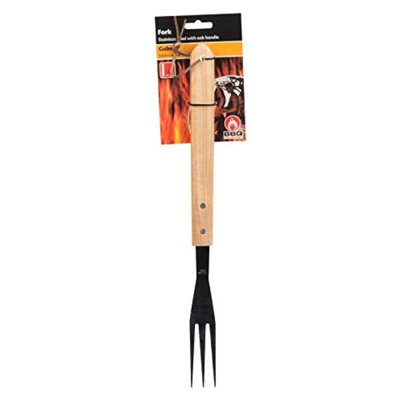 BBQ Collection 41cm Stainless Steel Oak Handle Fork