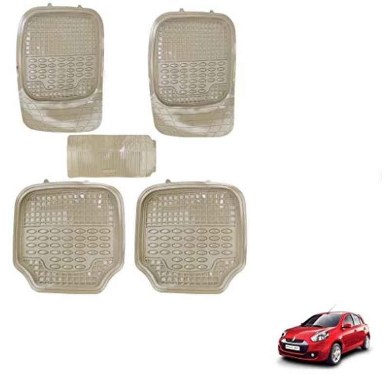 Kozdiko 5 Pcs 4G Beige Rubber & PVC Heavy Car Foot Mat Set for Renault Pulse, koz_80859