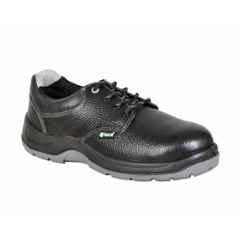 Zain Safety S1-SR Sr-107 Genuine Leather Steel Toe Black Safety Shoes, Size: 6