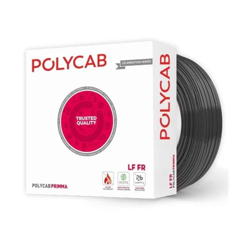 Polycab Primma 0.75 Sqmm Black PVC Insulated 99.97% Copper Flame Retardant Wire, Length: 90 m