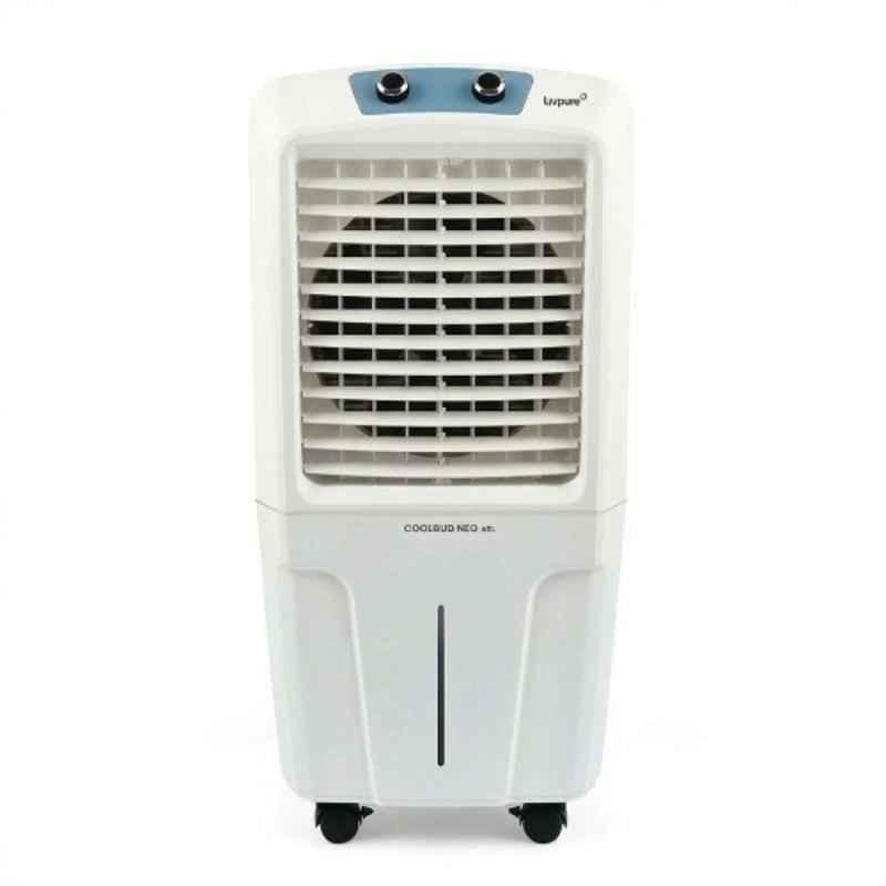 Livpure Coolbud Neo 125W 48 Litre PP Plastic White Personal Air Cooler with Honeycomb Pad Cooling & 1 Year Warranty, COOLBUDNEO48