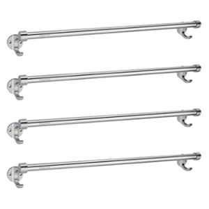 Aligarian 24 inch Stainless Steel Polished Finish Wall Mounted Round Open Base Towel Rod (Pack of 4)