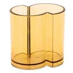 Omega Crystal Plastic Smoky Brown Pen Holder (Pack of 5)