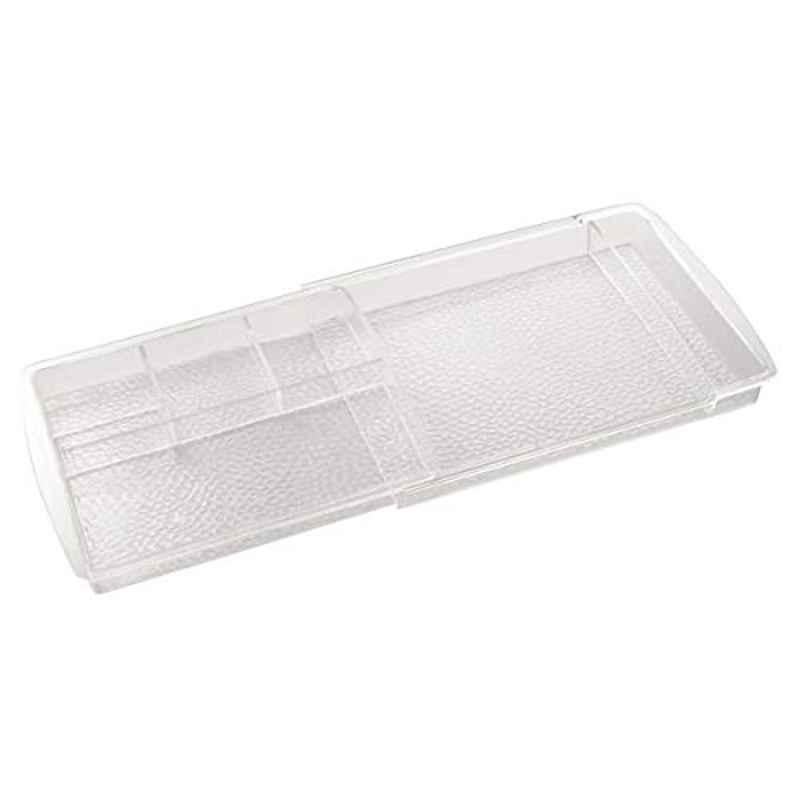 Interdesign 7.8x1.8x11 inch Plastic Clear Rain Expandable Drawer Organizer, 110768