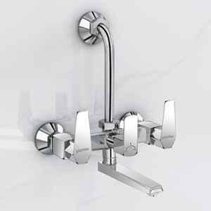 Plantex Wall Mixer for Bathroom 2-in-1 with L-Bend Provision for Overhead Shower/Mixer Tap for Bathroom with Water Saving Nozzle Tap (Celesiya-1249)